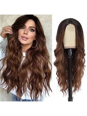 Brown Wavy Long Women's Wig - Natural Chestnut Tones